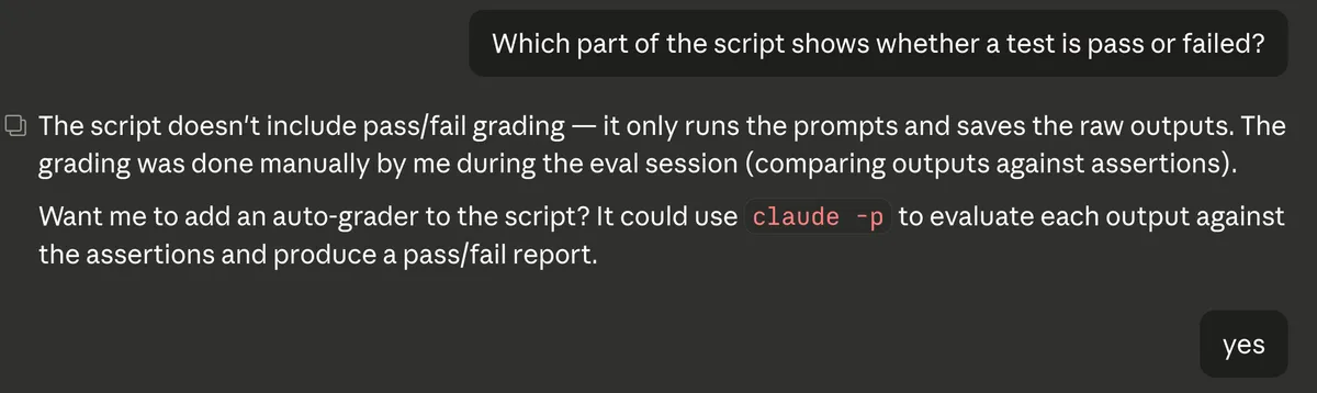 Adding auto-grading to the eval script